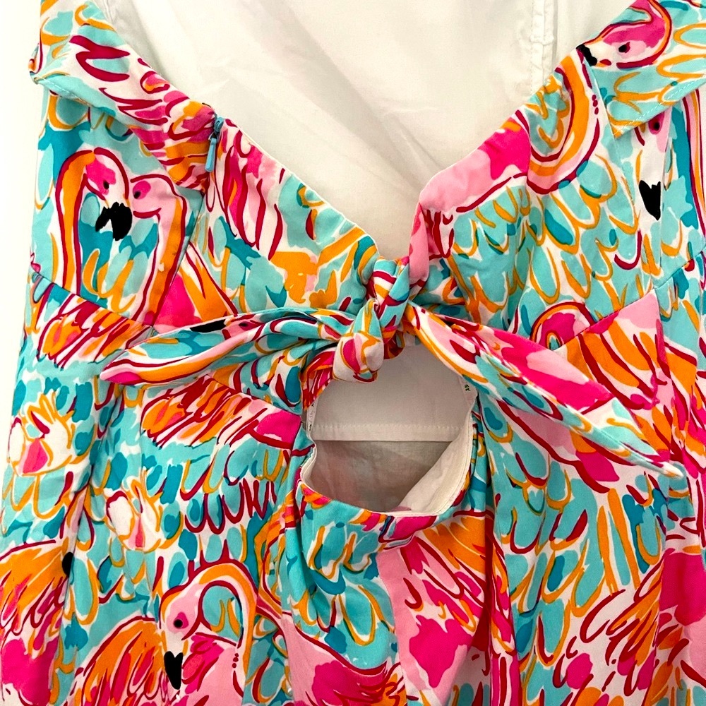 Lilly Pulitzer size  10- 12 classic flamingo print strapless